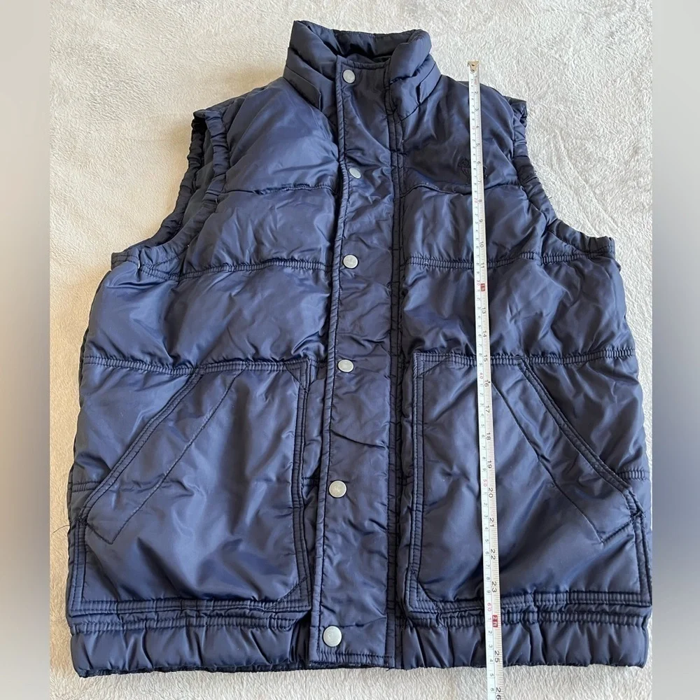 Defry01 Mens Puffer Vest Navy Full Zip Size Medium
